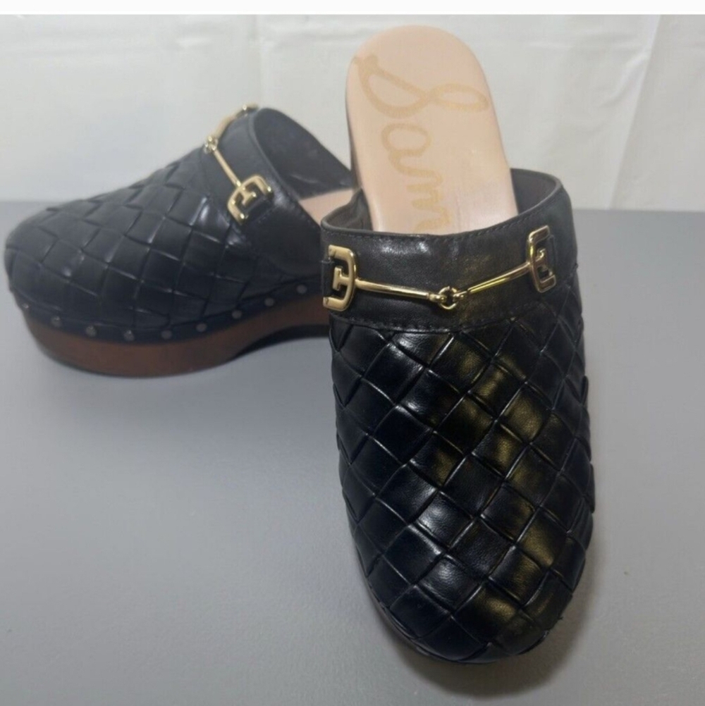 EUC Sam Edelman Halle Black Leather Clog 7.5 - Picture 4 of 16